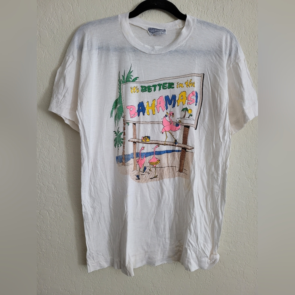 Vintage 90s threadbare Bahamas tourist tee | size XL